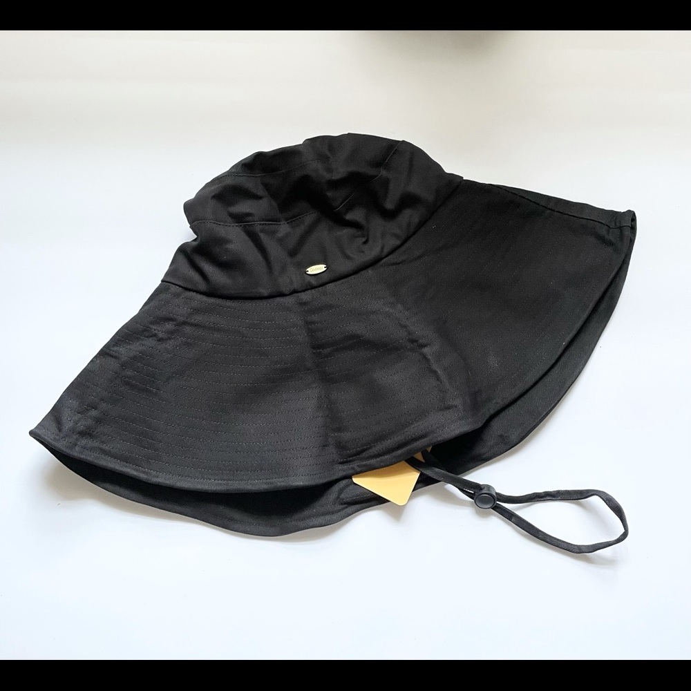 SUN HAT Large Brim Black Chin Strap XXL Plus Size - Picture 3 of 11